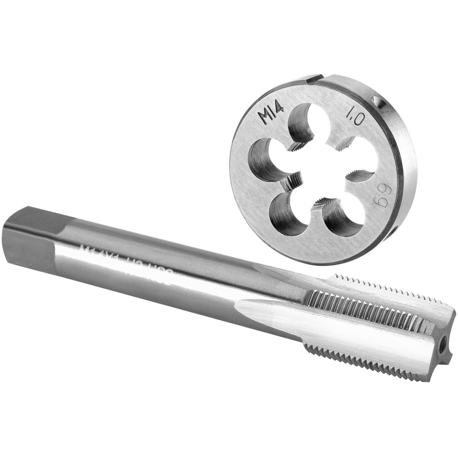 Burkit M14 X 1 Tap and Die Set, M14 x 1.0 Machine Thread Tap and Round Die Right Hand-image-39