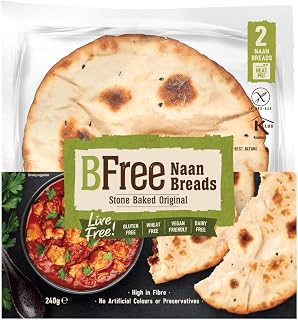 BFree Gluten-Free Stone Baked Original Naan Breads - High Fiber, Kosher, Non-GMO (2 Naans, 8.46 oz Pack of 3)