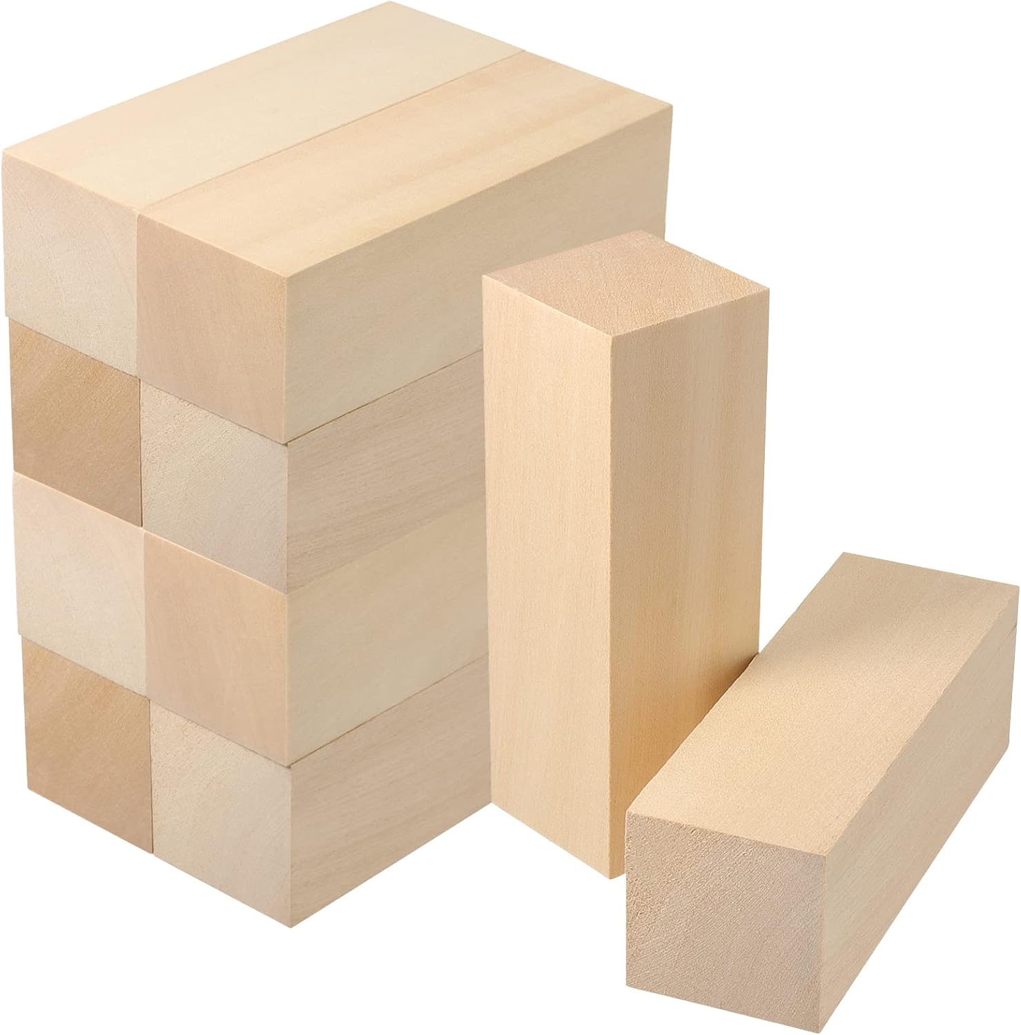 Buy JOIKIT 10 Pack 6 x 2 x 2 Inches Basswood Carving Blocks, Unfinished