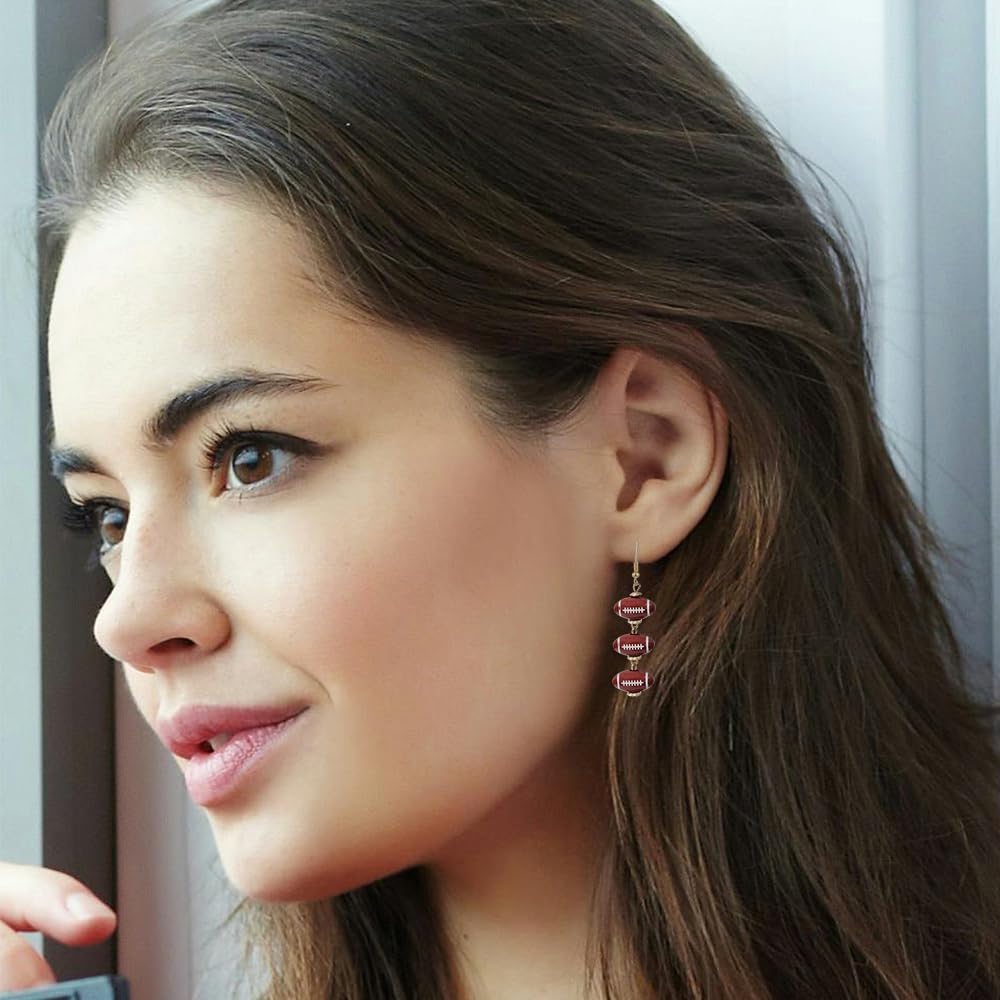 Football Drop Dangle Earrings for Women Game Day Earrings Rugby Football Long Earrings Sport Earrings Sports Fans Jewelry - Image 5