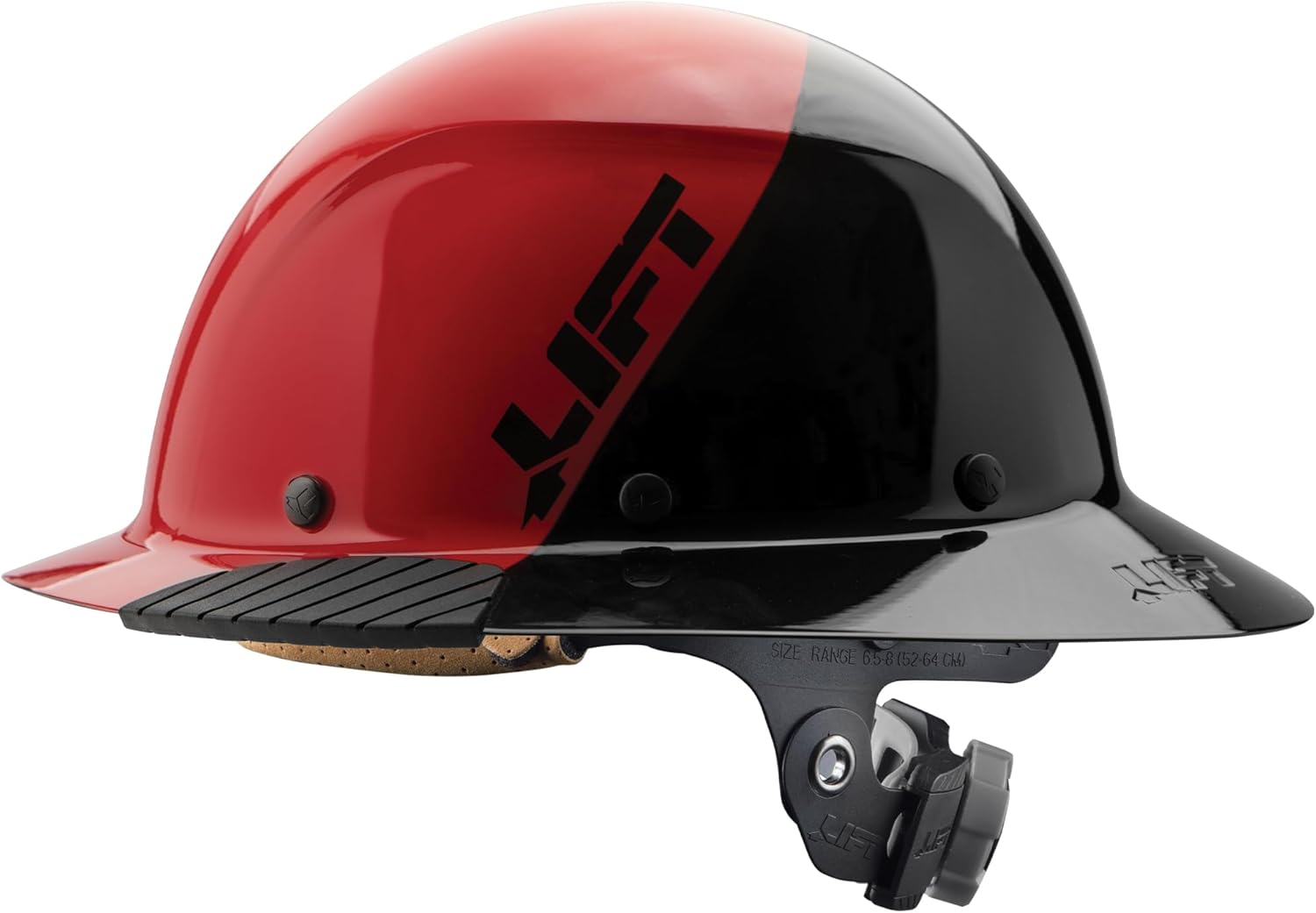 DAX Fiber Resin Full Brim Hard Hat (50/50 Gloss Red/Black)