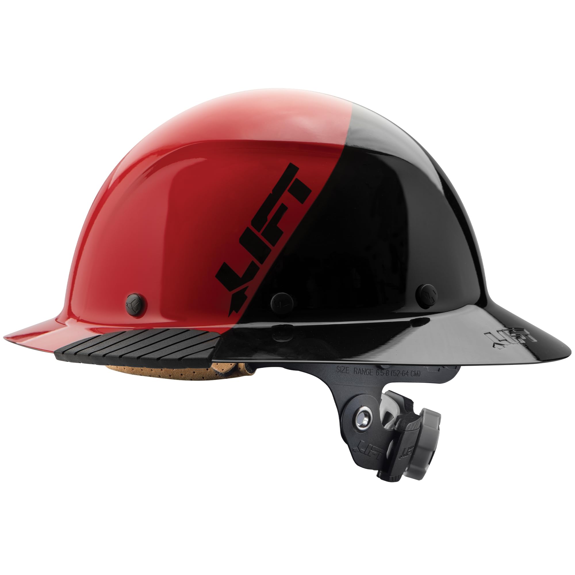 DAX Fiber Resin Full Brim Hard Hat (50/50 Gloss Red/Black)
