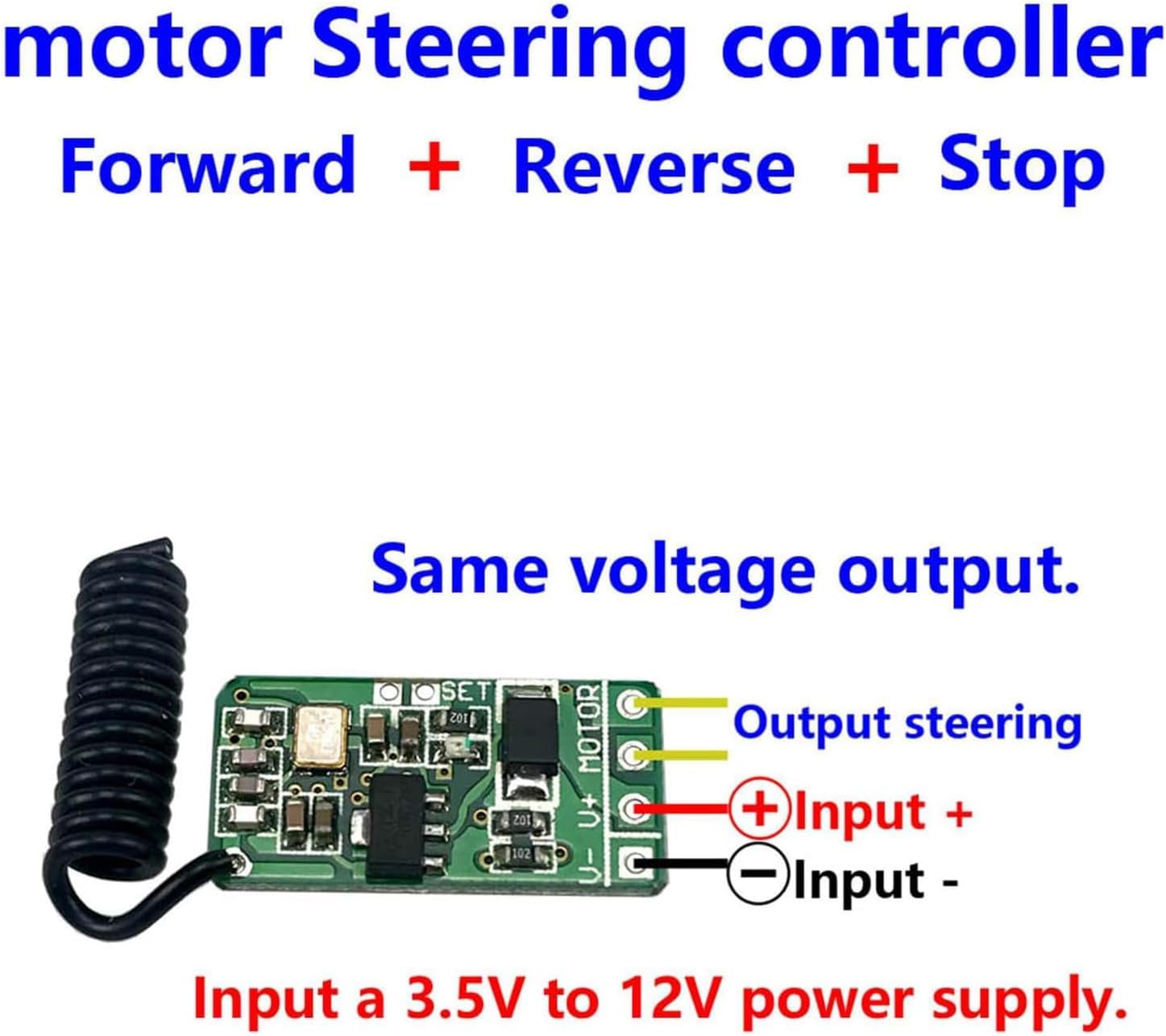 Ultra Small Motor Remote Switch 3.7V 4.5V 5V 6V 7.4V 9V 12V Mini Motor Forward Reverse and Stop Function Micro Switch ASK Radio Remote Control - Image 2