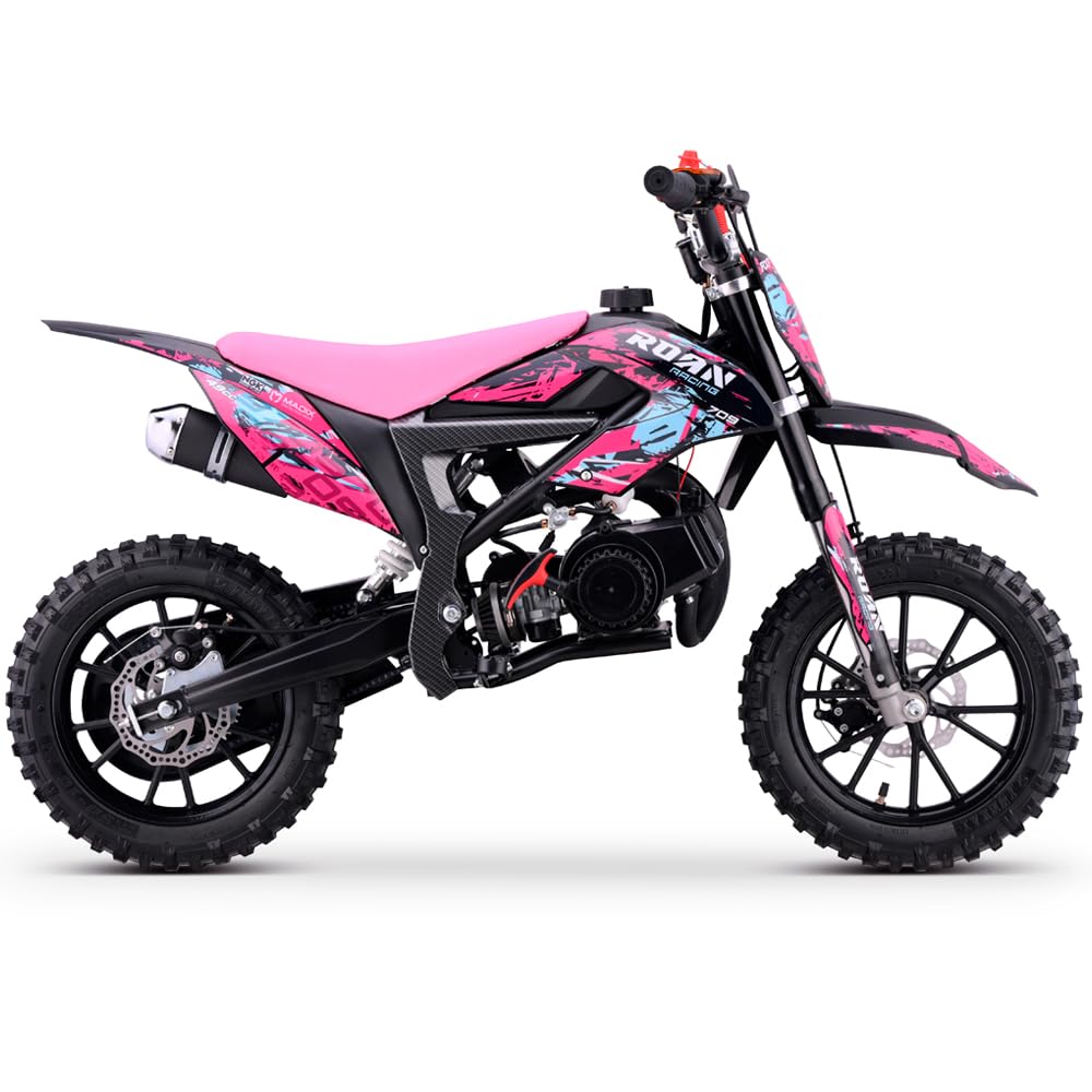 Minicross para niño gasolina 49cc Roan 709 10/10" (rosa)