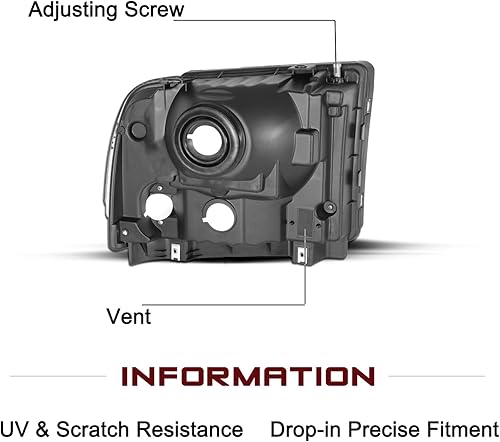 Miniatura 3 de JSBOYAT Conjunto de faros delanteros de repuesto con bombillas para Ford F250 F350 F450 F550 Super Duty 1999-2004 Ford Excursion Faro delantero
