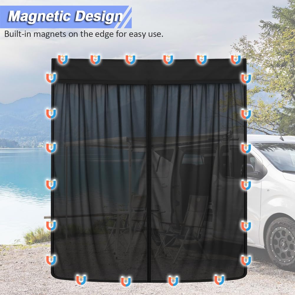 Zanzariera Compatibile con VW T7 per Portellone Posteriore - Zanzariera Magnetica Tenda Parasole contro Insetti e Sole, Rete Ombreggiante Campeggio
