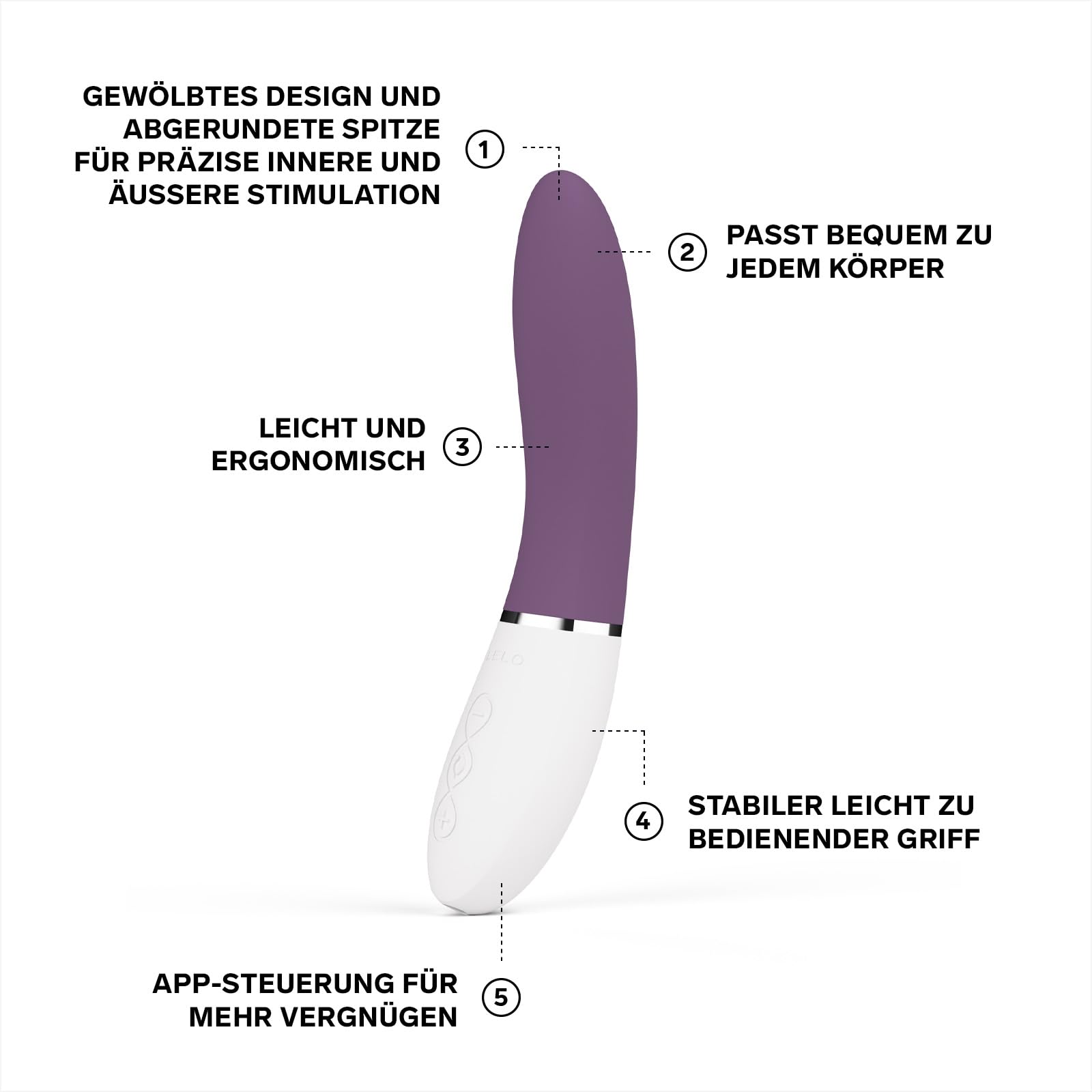 LELO LIV 3 App-gesteuerter G-Punkt-Vibrator für Frauen mit 8 Lusteinstellungen und gebogener Form, Sextoy (Plum)