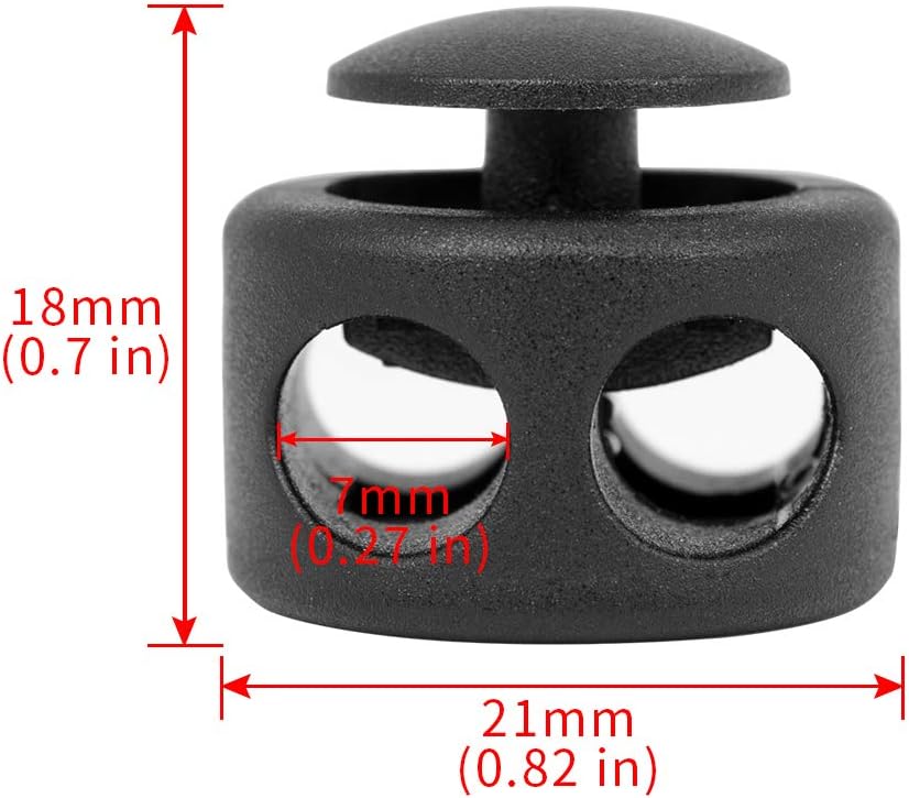 DYZD Plastic Double Hole Cord Lock Spring Stoppers for Drawstring (10PCS)