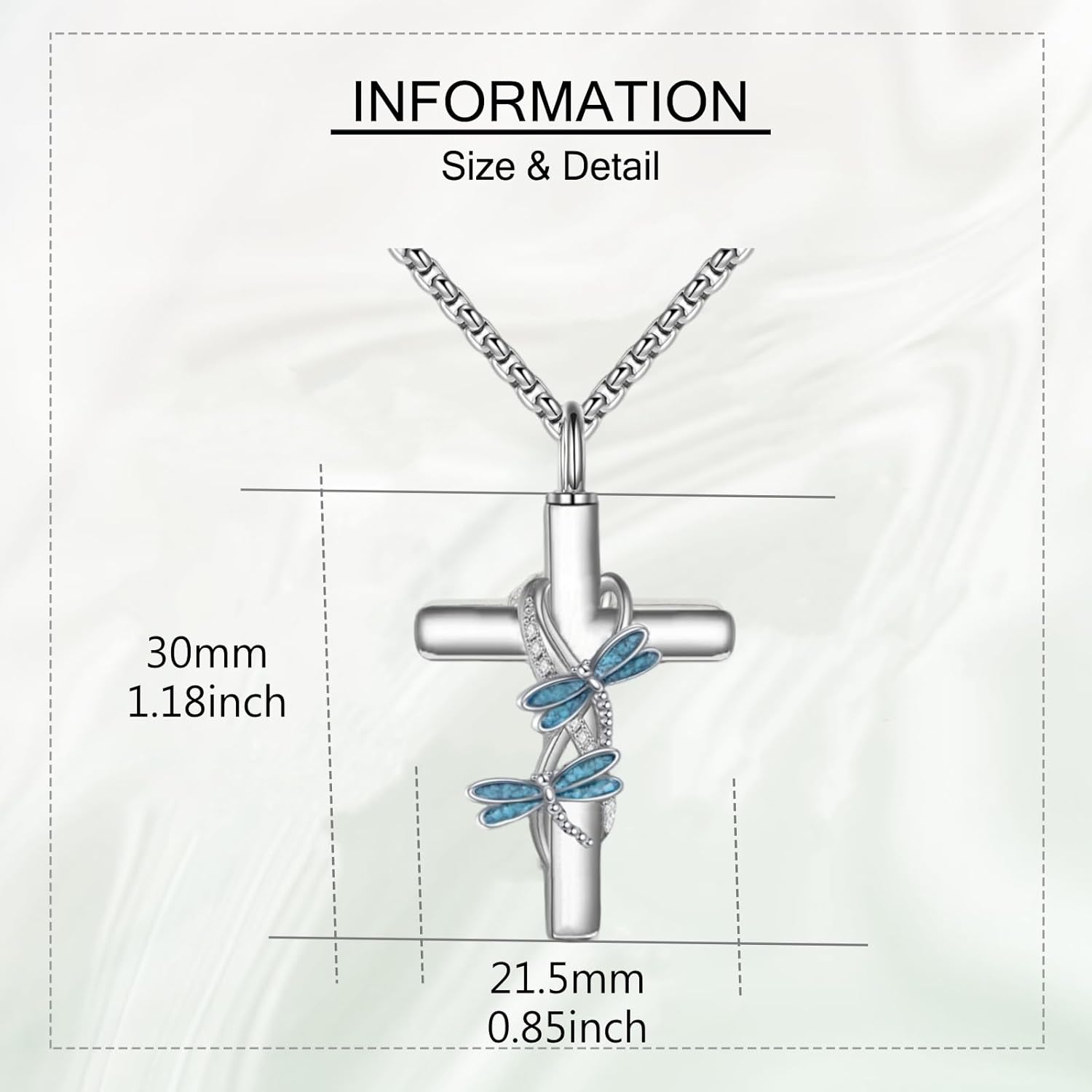 ONEFINITY Cross Urn Necklaces for Ashes 925 Sterling Silver Cross Ashes Pendant Necklace Cremation Jewelry for Ashes Keepsake Memory Jewelry Gifts