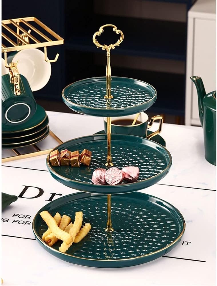 2 Tier Serving Tray Fruit Dessert Cupcake Stand Buffet Tower Pastry Cake Display Platter Weddings and Birthdays (Size : B) ()