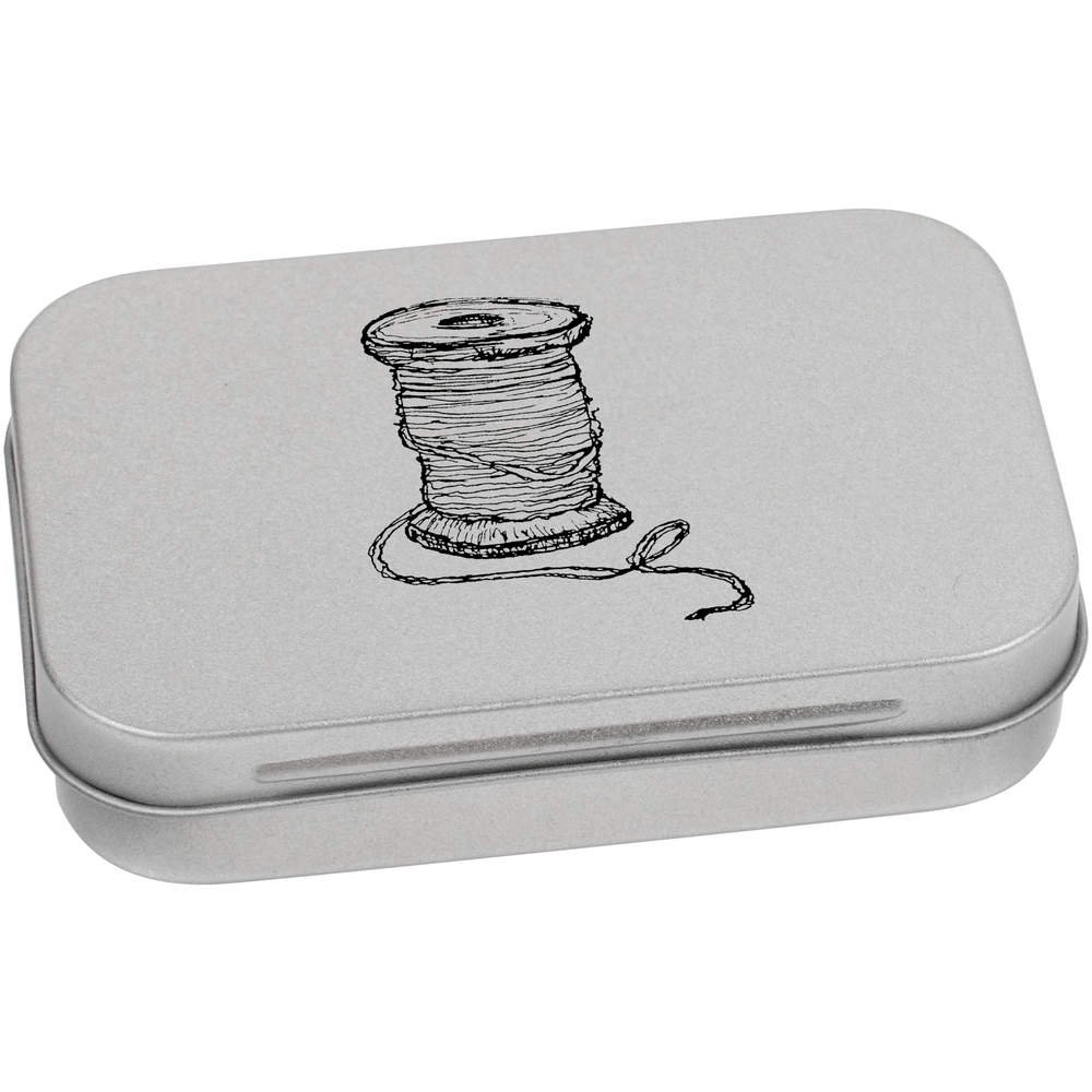 Azeeda 95mm 'Cotton Reel' Metal Hinged Tin/Storage Box (TT00035292)
