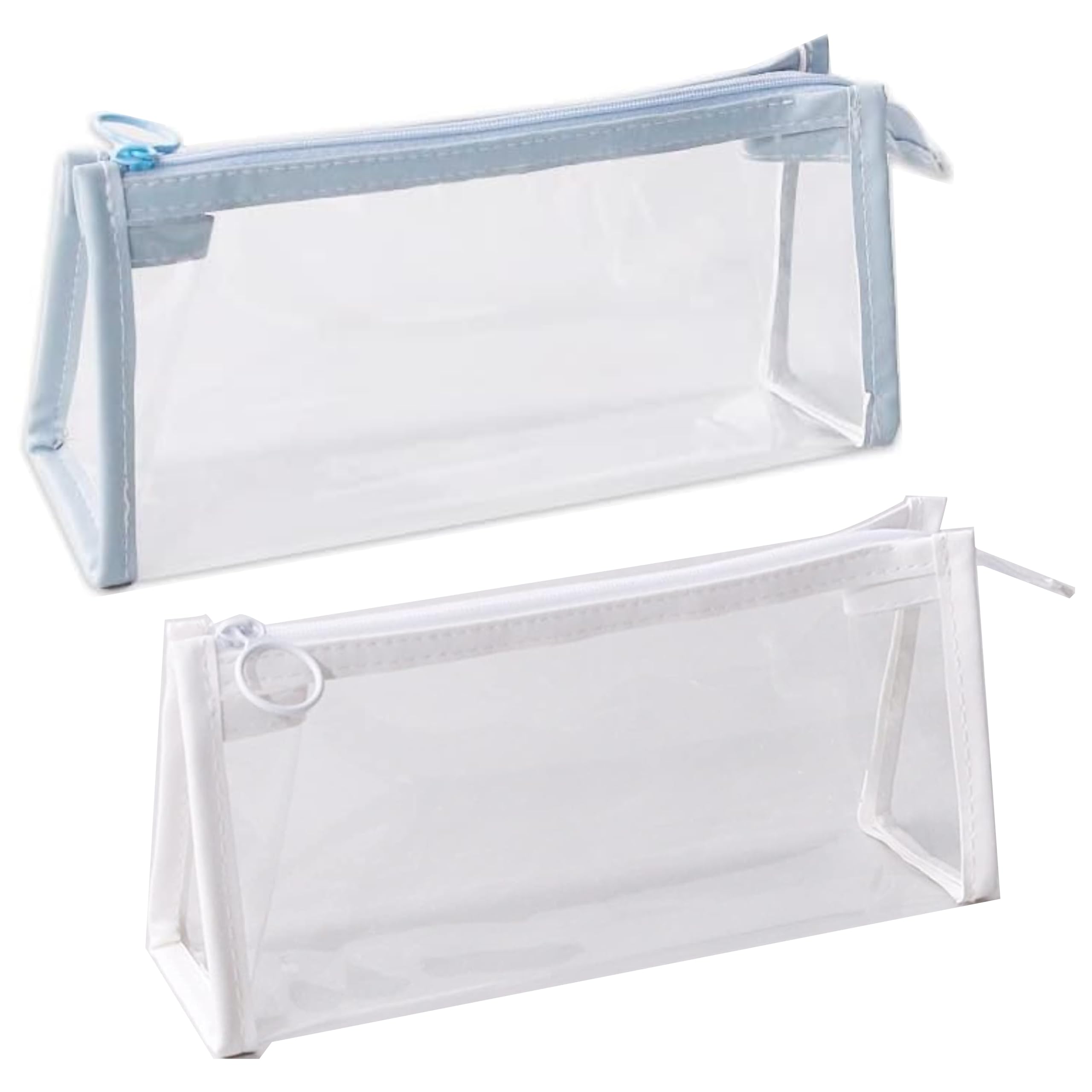 2 PCS Set of Transparent Pencil Bag, Stationery Bag, Exam Pencil Bag, PVC Waterproof Pencil Bag, Cosmetic Bag, Pencil Case Storage Bag