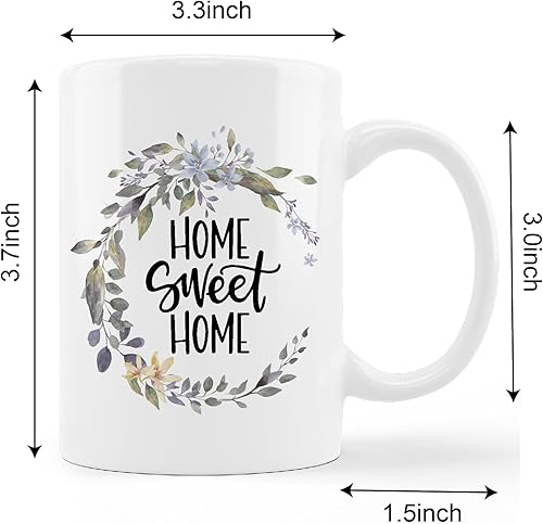Miniatura 5 de kunlisa Taza de cerámica para decoración del hogar, 11 onzas, taza de té con leche para el hogar, regalos de inauguración de la casa para el nuevo