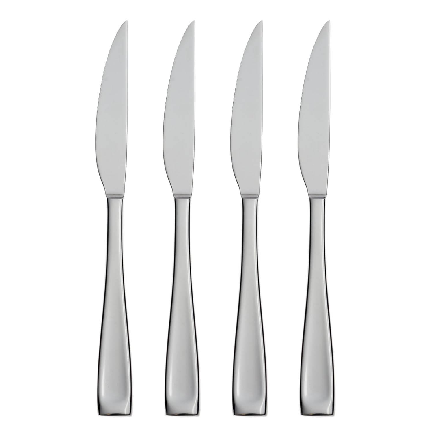 Oneida Silverware Set, Moda Fine Flatware 4-Piece Steak Knife Set, Service For 4, Made Of 18/10 Stainless Steel, Dishwasher Safe, Home And Kitchen Utensils, Knives, Cutlery (Silver, 4 Piece)