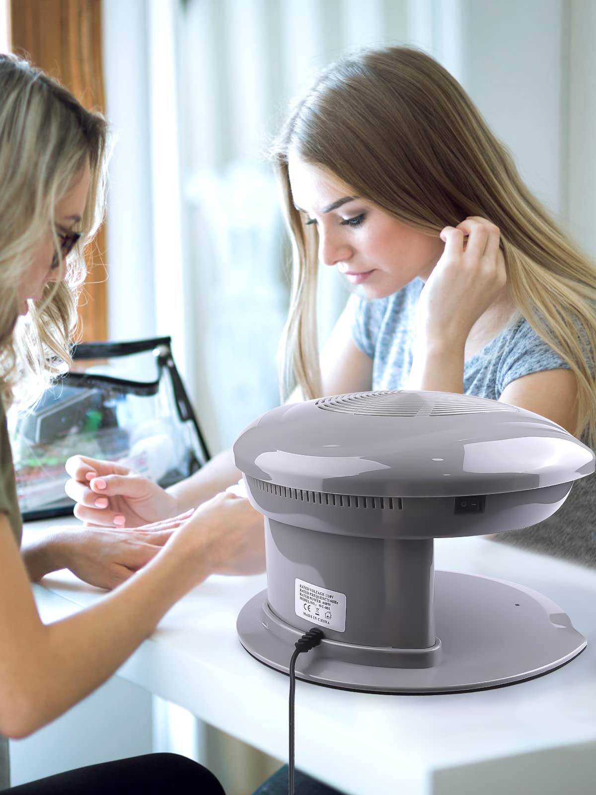 Kalolary - Lámpara de uñas, 400 W, secador de pelo, para manos y pies, sensor automático cálido y fresco, uso en el hogar y el salón (gris)
