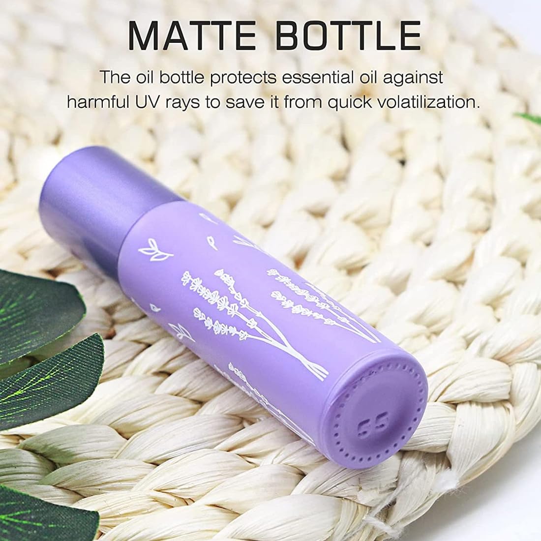 WeddHuis 5 Piezas Botellas de Vidrio Roll On Portátiles Reutilizables Prácticas para el Almacenamiento y Aplicación de Aceites Esenciales y Perfumes (10ml)