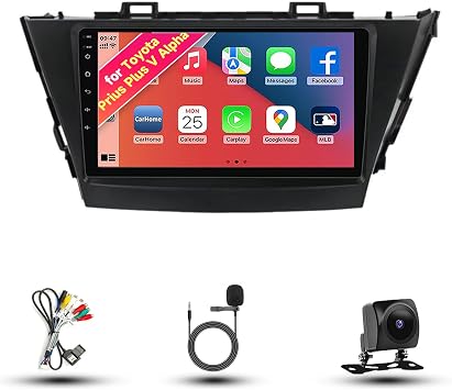Radio for Toyota Prius Plus V Alpha 2012-2017 Android 13 * 9*" IPS Touch Screen, Car Stereo with CarPlay & Android Auto, GPS Navigation DSP SWC 5G WiFi Camera A_8CORE 8+256GB