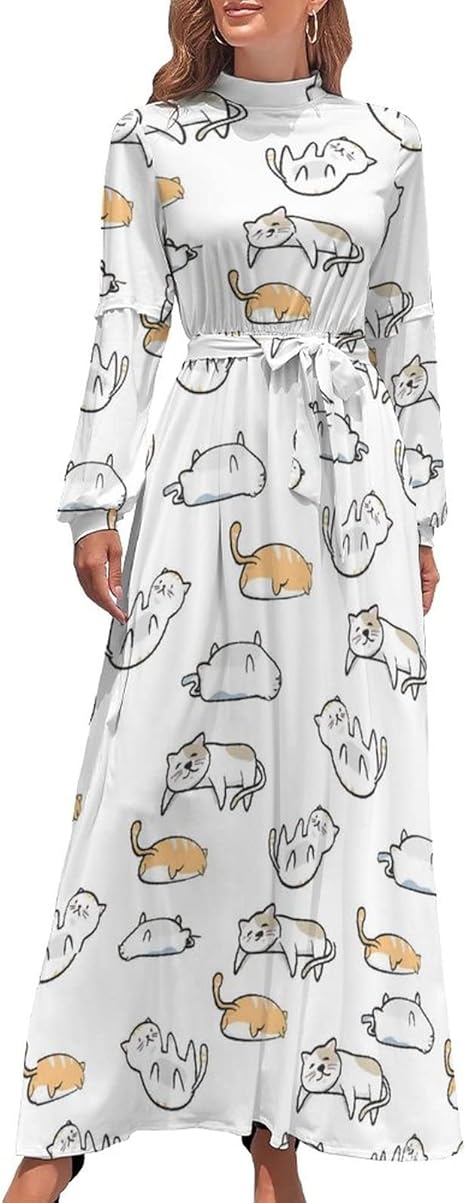 Amazon Co Jp ドレス 上品 パーティードレス 萌え かわいい 動物柄 ワンピース ドレス春夏秋 袖あり シンプル レディース レトロ 着痩 長袖 足首丈 ゆったり オシャレ ミモレ丈 ロング丈 パーティー 通勤 二次会 結婚式 ファッション