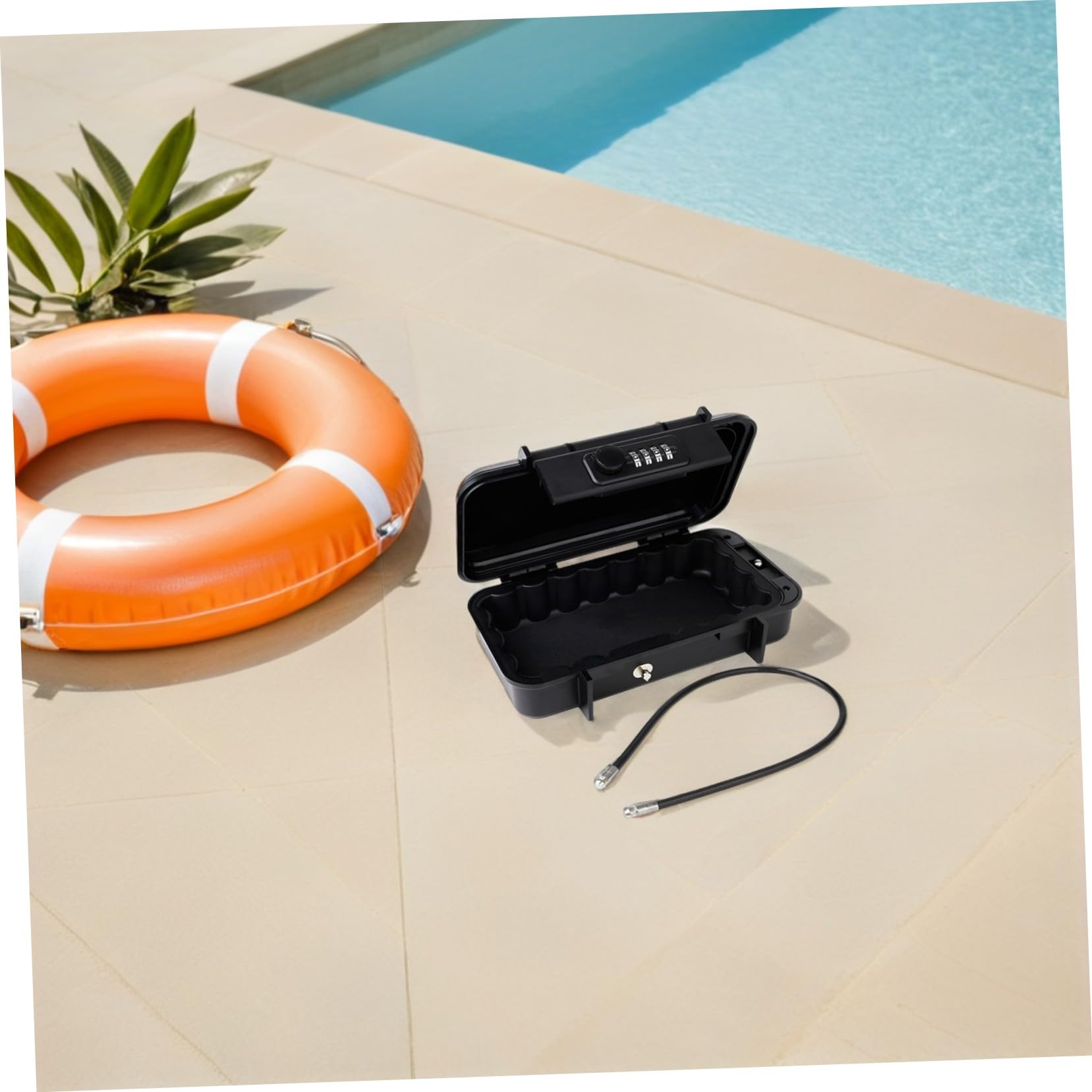 TEHAUX Kompakter Tragbarer Safe mit Zahlenschloss bis Kombinationen Stoß Wasserfest Abs-material Schützendes Silikonfutter für Reisen Hotel Fitnessstudio und Persönliche Wertsachen