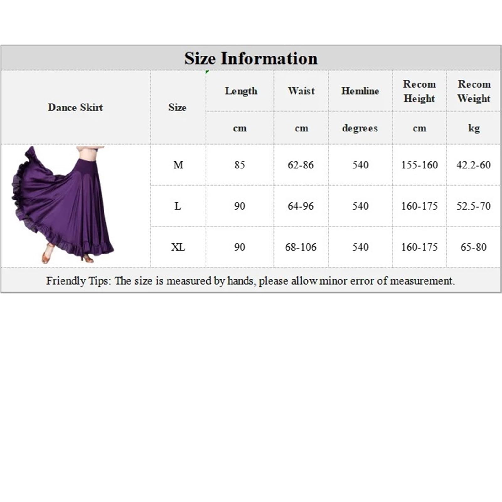 Jupe Flamenco Jupe Longue de Danse Moderne for Adulte, Costume de Danse Standard, Grande balançoire, Jupe de Salon Flamenco, vêtements de Valse