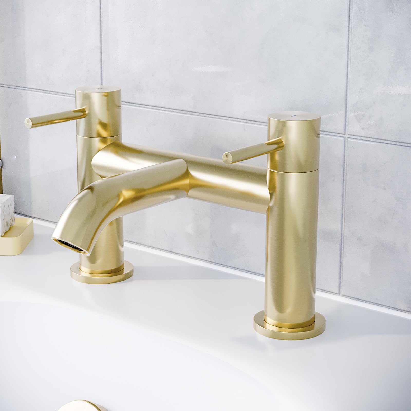 Nes Home Alice Brushed Brass Bath Filler Tap