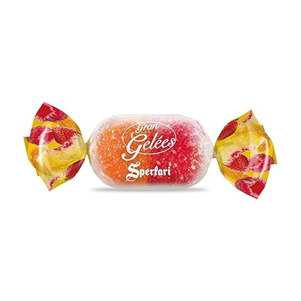 Sperlari Candies Gran Duetto Orange, Peach & Raspberry Italian Fruit Nectar Jelly Candy - Gluten Free, No Artificial Coloring, Individually Wrapped Gummy Candy - Fruit Gummies Made In Italy 1 KG Bag