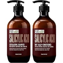 Salicylic Acid Shampoo and Conditioner Set - Sulfate Free, Exfoliating Blend for Scalp - Professional Anti Itch, Deep Cleansing Formula - Build Up Removal for Women and Men - 16 Fl Oz Set of 2