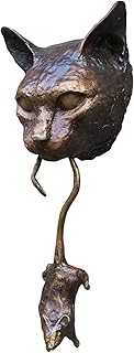 Door Knocker, Cat and Mouse Wall Hangings, Resin Cat Door Knocker Sculpture, Cat Bite Mouse Wall Ornament, Front Door Knocker Decoration for Home Door Outdoor Garden