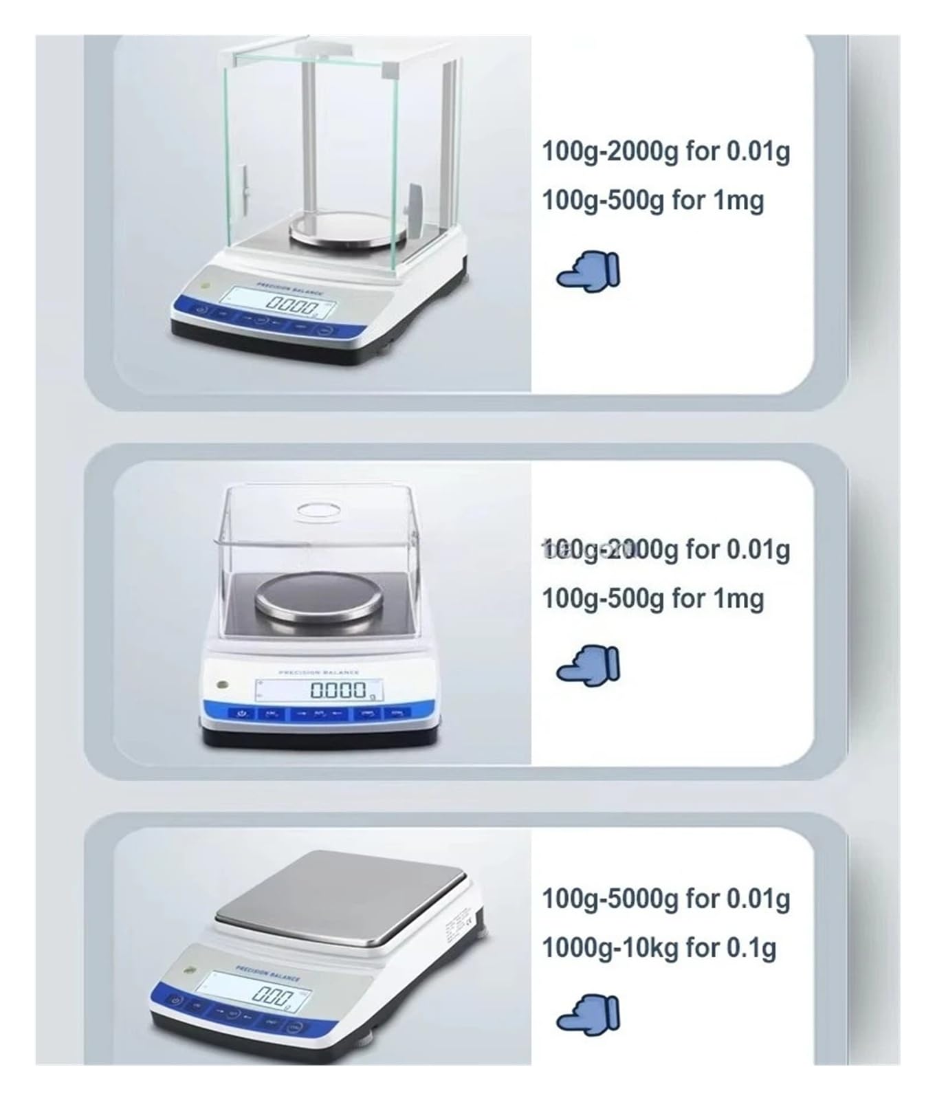 Balance électronique analytique de laboratoire, avec pare-brise et RS232