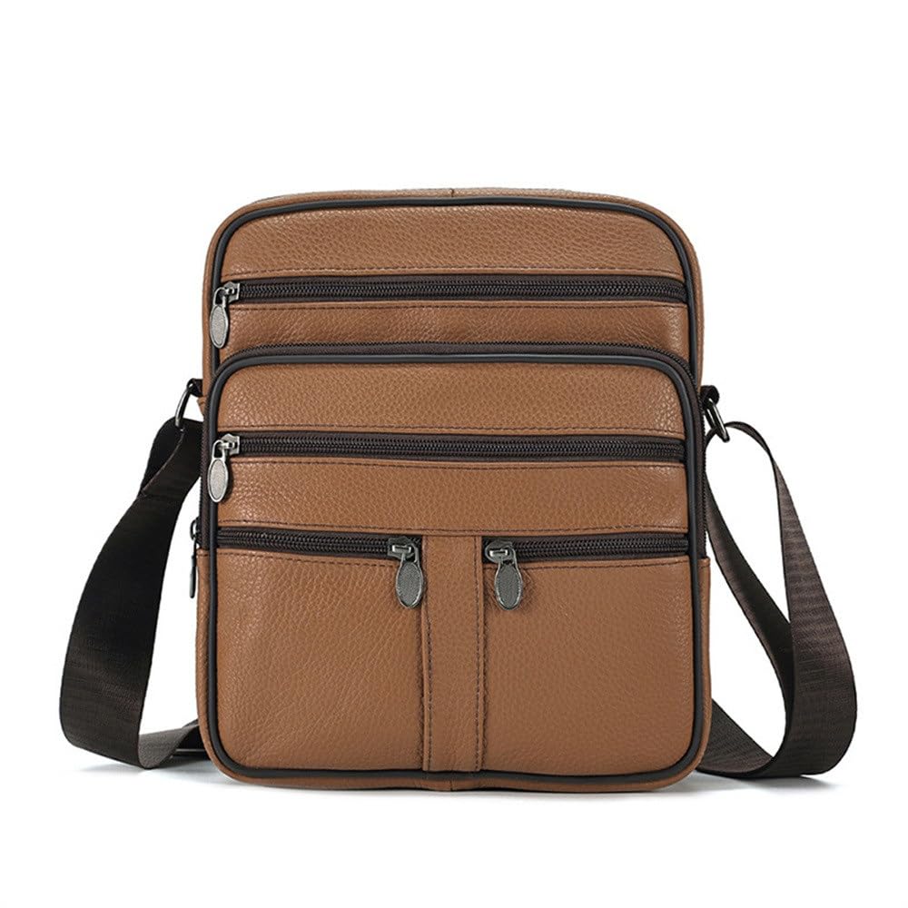 Bolso de hombro para hombre de cuero con acabado resistente 2