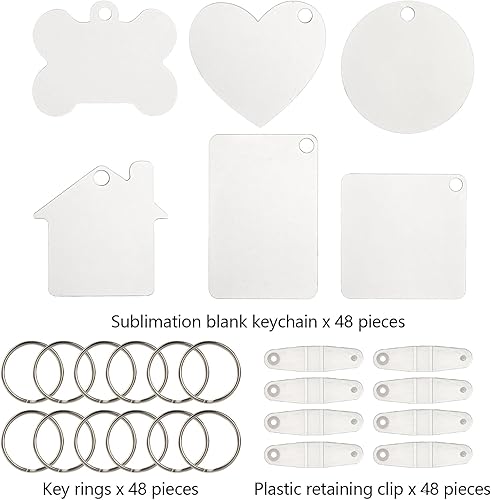Miniatura 3 de Nicunom 144 llaveros de sublimación a granel, de doble cara impresos de MDF en blanco con llaveros, adorno de sublimación de Navidad, llavero de