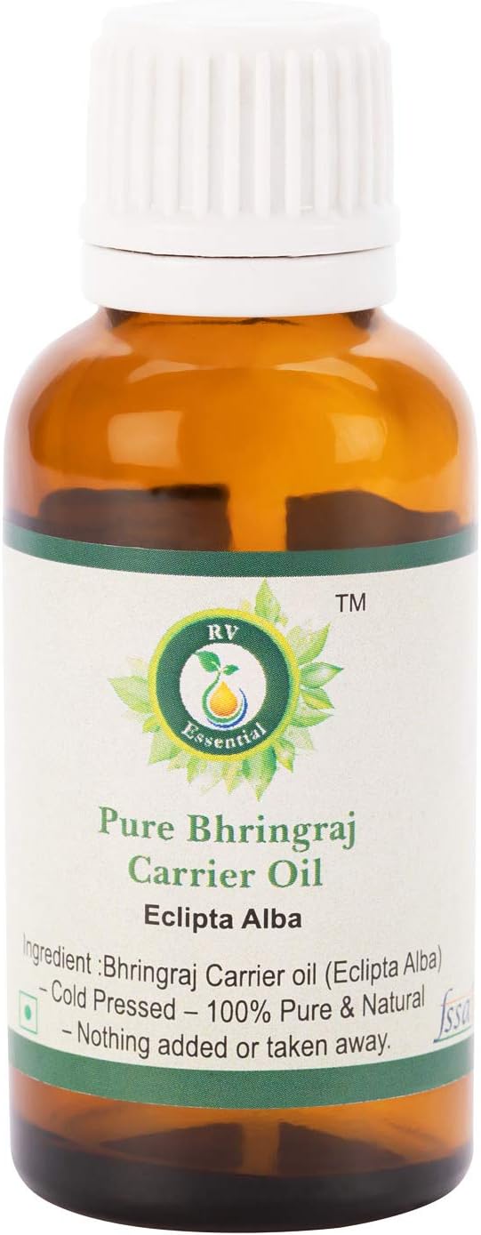 Bhringraj Oil | Eclipta Alba | 100% Pure Natural | Cold Pressed | Bhringraj Hair Oil | For Hair Growth | Rare Herb Series | 10ml | 0.338oz By R V Essential