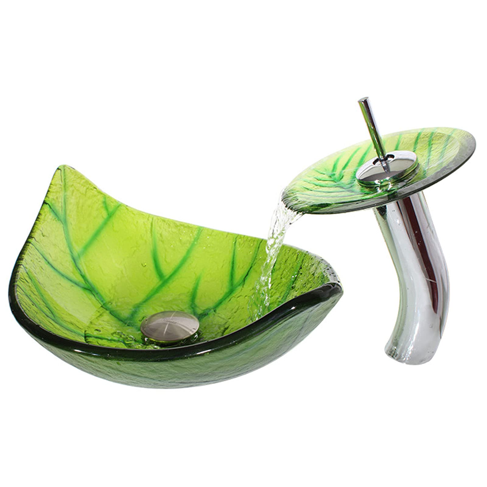 Amazon｜葉っぱの形をしたモダンなバスルームの容器シンク、一致する