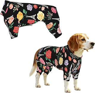 SWEET TANG Anti Shedding Pet Sleepwear Bodysuit Rose Eiffel Tower