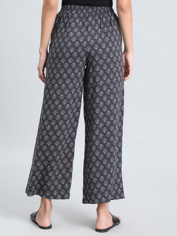 Image of GO COLORS Soft Viscose Printed Palazzo Full Length for Women| Breathable, Mid Rise