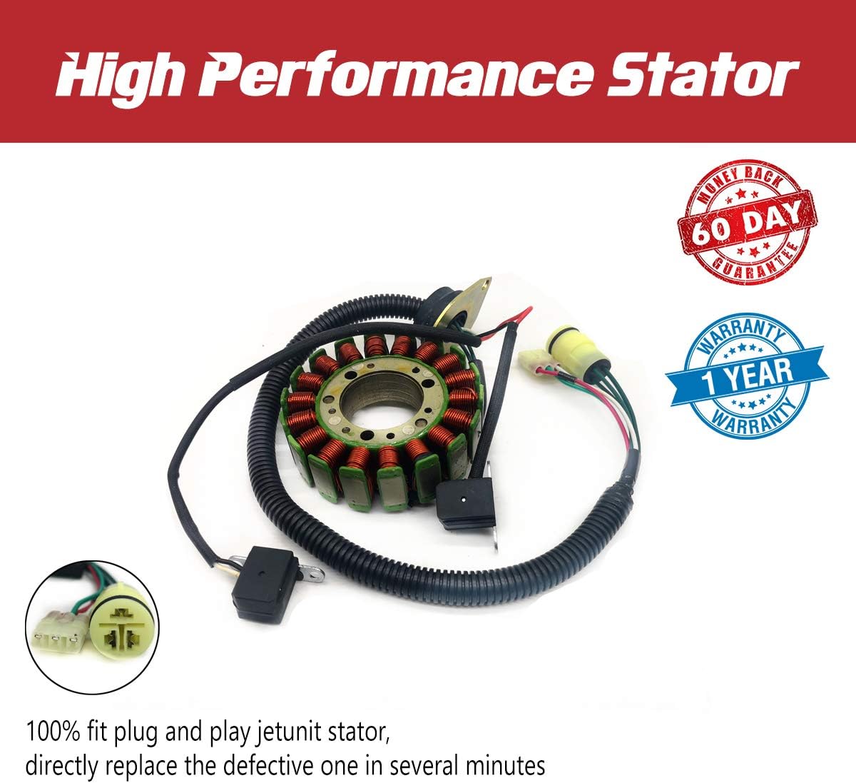Stator For Yamaha Jet-Ski 60E-81410-01-00 FX 140/ FX Cruiser/FX Cruiser HO/FX HO 2002 2003 2004 2005 2006 2007 2008