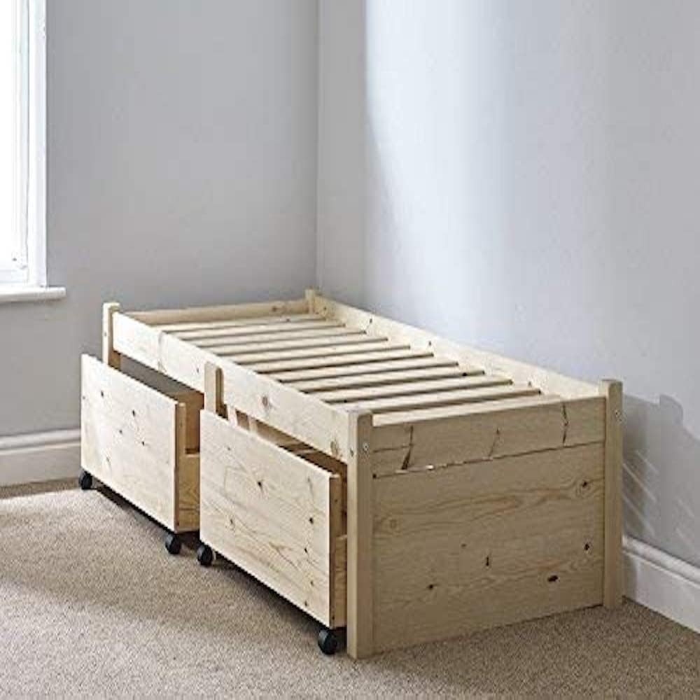 Strictly Beds and Bunks Limited Avon Pine Bed Frame with Storage, 3ft Single Amazon.co.uk