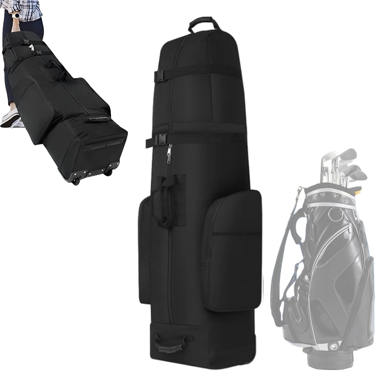 Générique Golf Travel Bag mit Rädern – Golf-Reisetasche – robuste Faltaufbewahrung für Vistaprint, große Kapazität Zepe Golftasche mit Rädern, für Frauen