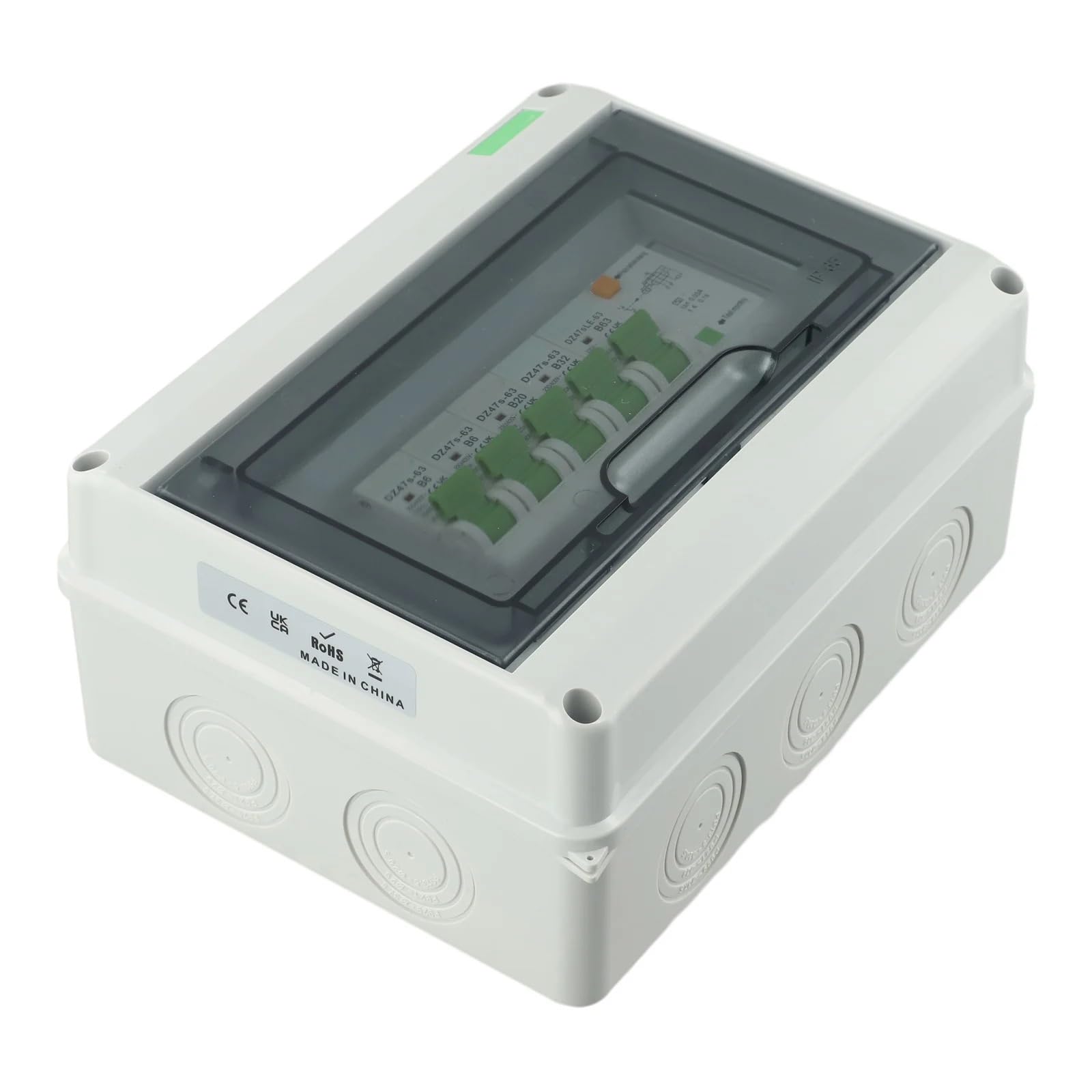 Cuadro Electrico Premontado,Caja De DistribucióN Caja de distribución Impermeable de 4 vías, disyuntores de protección contra Fugas, 63A, AC220V, 1 ud.