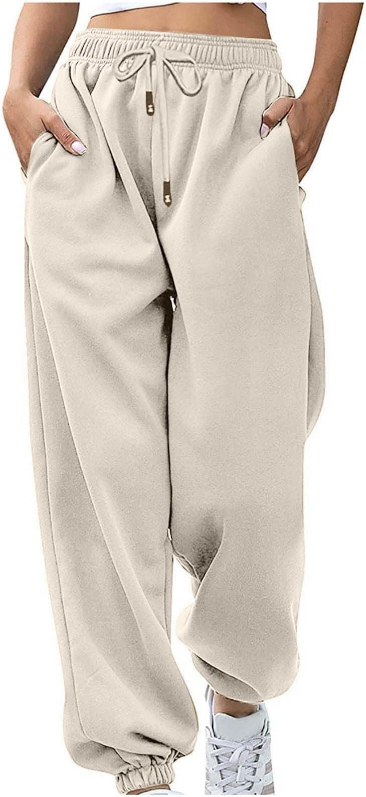 Womens Sweatpants Baggy Sweatpants Joggers High Waisted Sport Active Workout Jogger Pants with Pocket Trousers