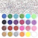 Face Glitter, 24 Color Festival Glitter, Biodegradable Glitter, Extra Fine Glitter for Hair, Body, Nail, Eye, Cosmetic Glitter for Wax Melts, Pride Makeup, Art Nail, Crafting, Party