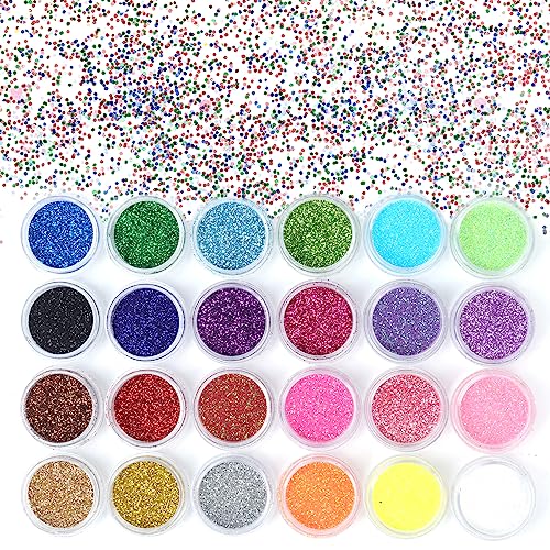 Face Glitter, 24 Color Festival Glitter, Body Glitter, Extra Fine Glitters for Hair, Body, Nail, Eye, Cosmetic Glitters for Wax Melts, Pride Makeup, Art Nails, Crafting, Party