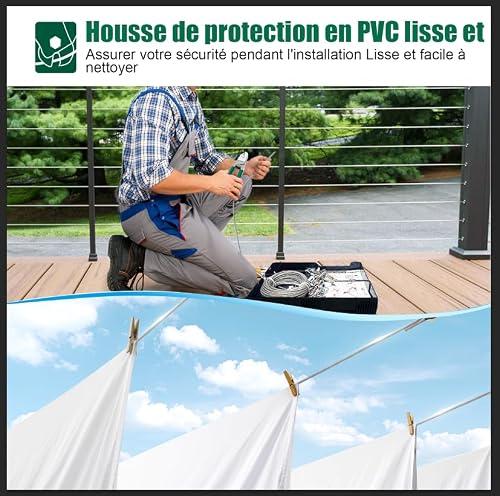 Angooni Lot de 70 câbles en acier inoxydable 50 m épais de 3 mm avec câble en acier inoxydable gainé, tendeur de câble en acier inoxydable 304, kit de tuteur pour plantes grimpantes – vue 6