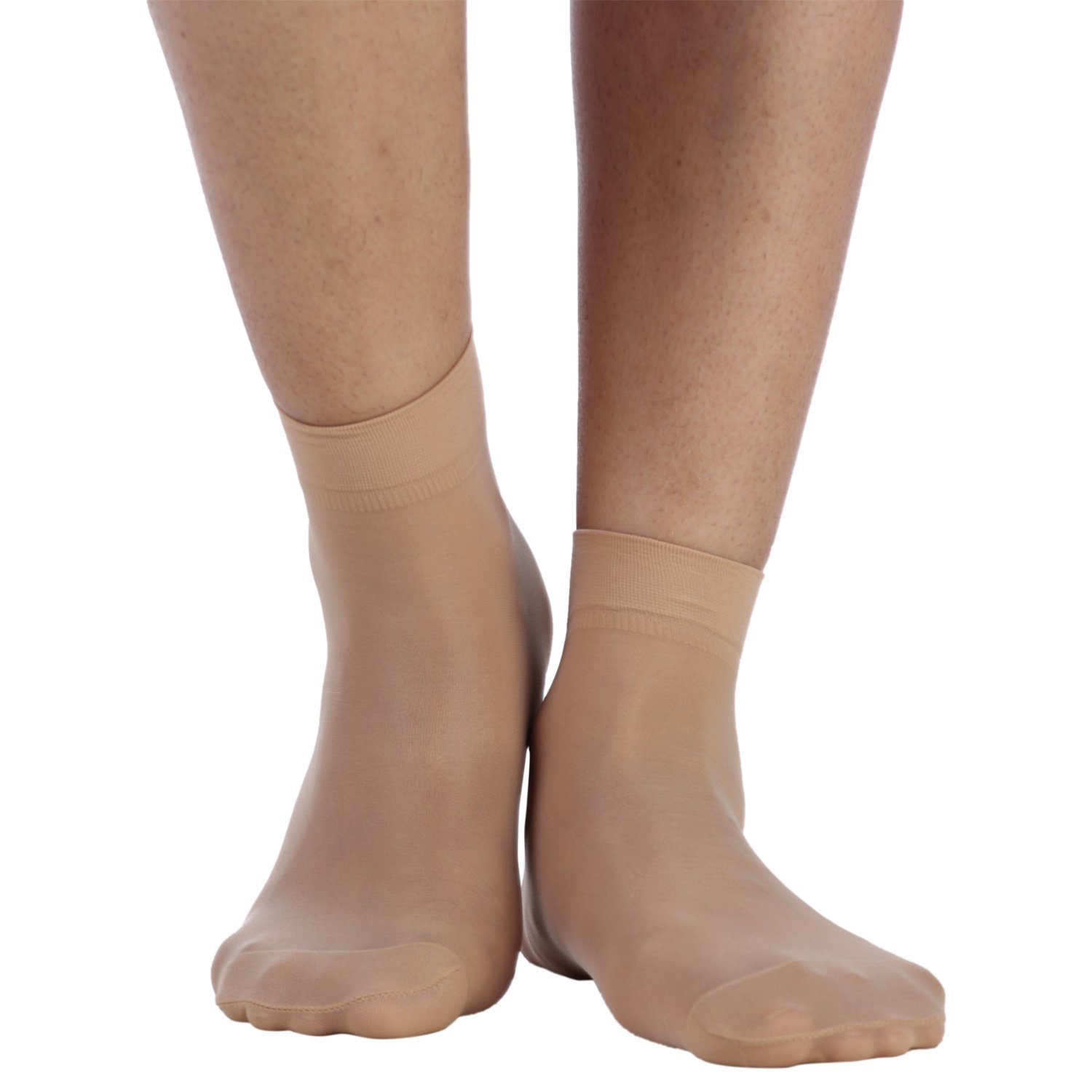 cotson ;lasting wear in every pair 6 Pairs Women's Ankle High Sheer Socks (Free Size) (Beige)-picture-23