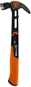 Fiskars IsoCore L Universal Hammer with Curved Claw, Length 34 cm, Weight 779 g, Black/Orange, 1027203