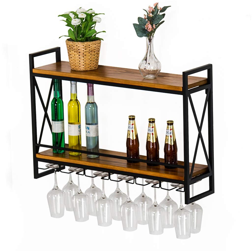 Étagère murale pour bouteilles de vin et porte-verre pour désencombrer le bar