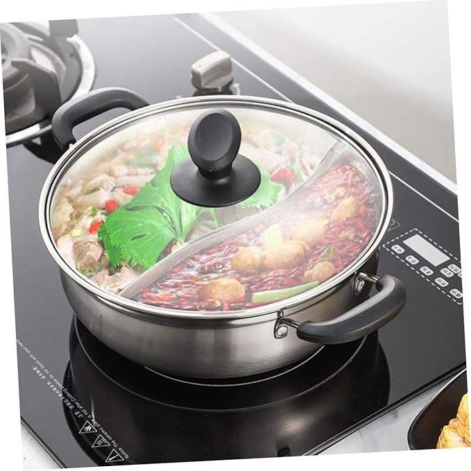 Olla doble para hot pot de acero inoxidable KICHOUSE, 30x30 cm miniatura 2
