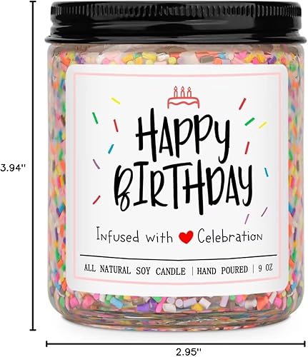 Miniatura 10 de Homsolver Regalos de feliz cumpleaños para mujeres y hombres, aroma a crema de vainilla con chispas de caramelo velas de cumpleaños, regalos únicos