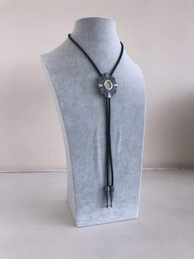 Bolo Tie for Men,Cowboy Necklace,Vintage Initial Letter O Leather Bolo Tie