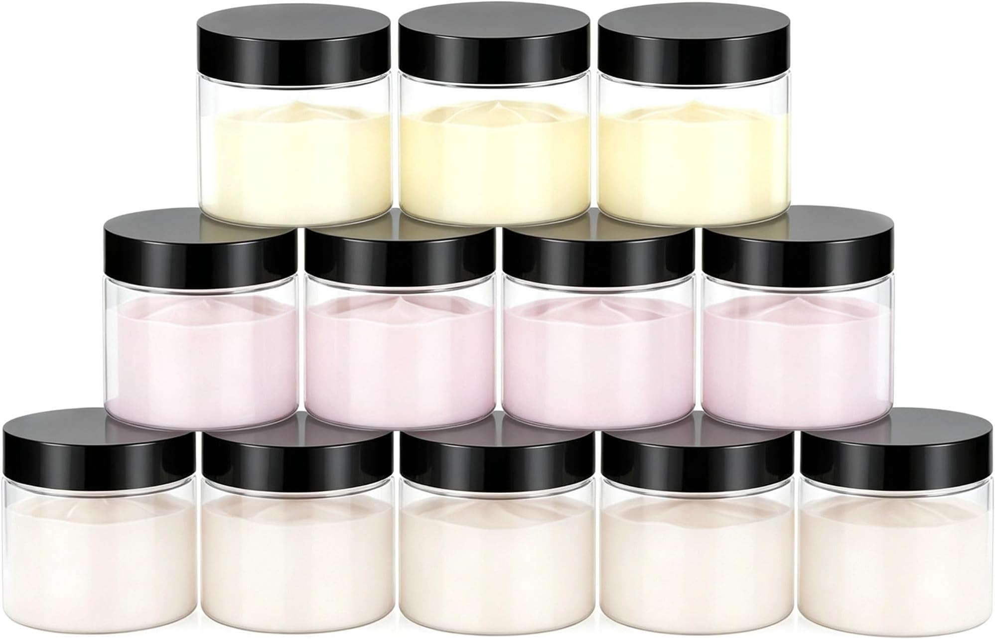 TUZAZO 4 Oz Plastic Containers Small Jars with Lids, 12 Pack